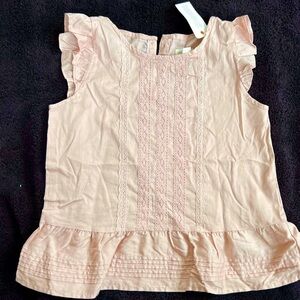 Gymboree Pink Ruffled Blouse with Flutter Sleeves